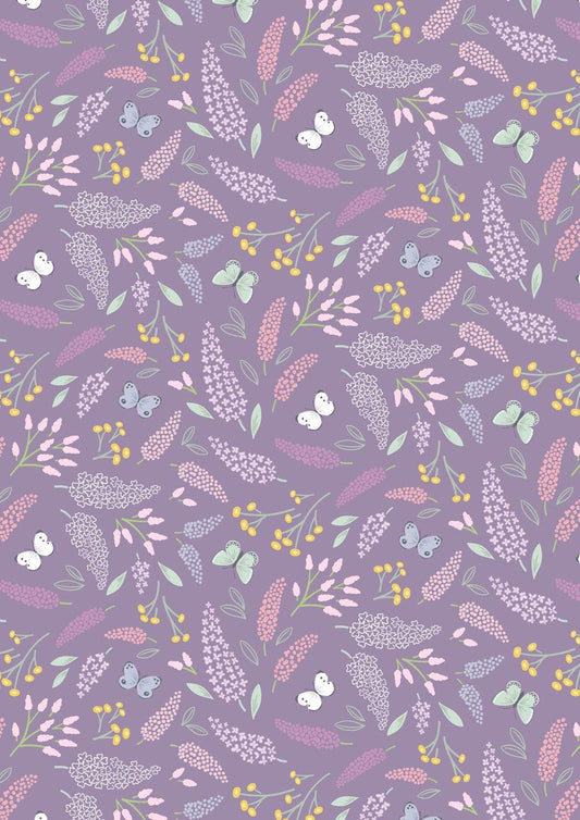 Lewis & Irene Dear Spring Fabric Collection Spring Symphony on Dark Dusky Purple CC67.3 Authentic Premium 100% Cotton Fabrics
