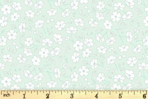 Lewis & Irene Dear Spring Fabric Collection Blossom By Blossom on Pale Turquoise CC69.1 Authentic Premium 100% Cotton Fabrics
