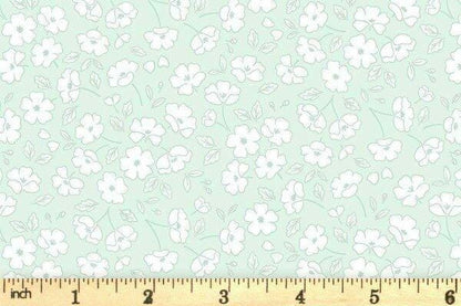 Lewis & Irene Dear Spring Fabric Collection Blossom By Blossom on Pale Turquoise CC69.1 Authentic Premium 100% Cotton Fabrics