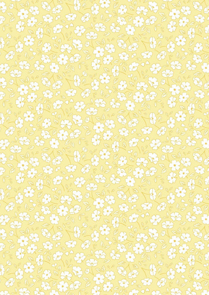 Lewis & Irene Dear Spring Fabric Collection Blossom By Blossom on Light Yellow CC69.2 Authentic Premium 100% Cotton Fabrics