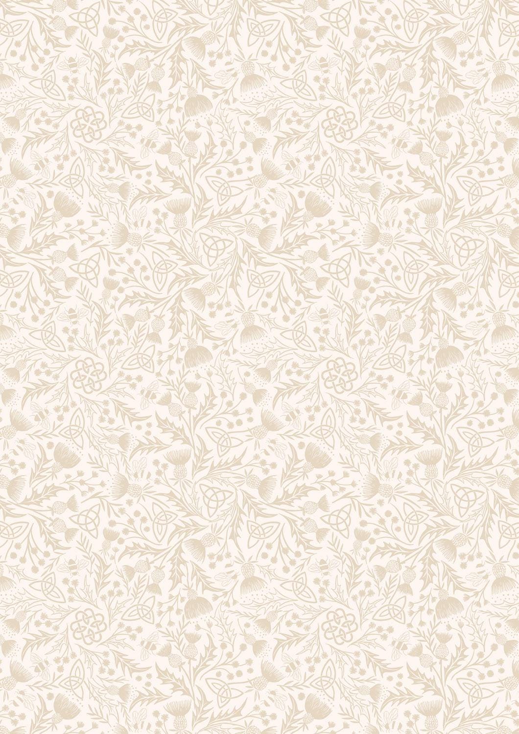 Lewis & Irene A Celtic Summer Fabric Collection Celtic Thistle Cream on Cream 990A Authentic Premium 100% Cotton Fabrics