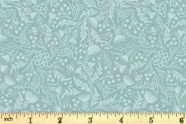 Lewis & Irene A Celtic Summer Fabric Collection Celtic Thistle Duck Egg 990B Authentic Premium 100% Cotton Fabrics