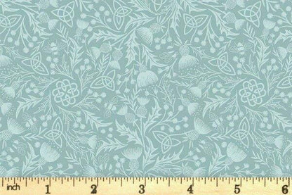 Lewis & Irene A Celtic Summer Fabric Collection Celtic Thistle Duck Egg 990B Authentic Premium 100% Cotton Fabrics