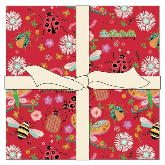 Poppie Cotton "Hey Love Bug" Fabric Collection 42 pc 10" Stacker Authentic Premium 100% Cotton Quilt Shop Quality Fabrics