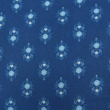 Lewis & Irene Tea Time Fabric Collection Little Bird Roses on Dark Blue Authentic Premium 100% Cotton Quilt Shop Quality Fabrics