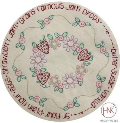 Hugs'N Kisses Gran's Favorite Jam Drops Table Runner Pattern Finished Size: 9"x39" (Includes Precut Applique Circles)