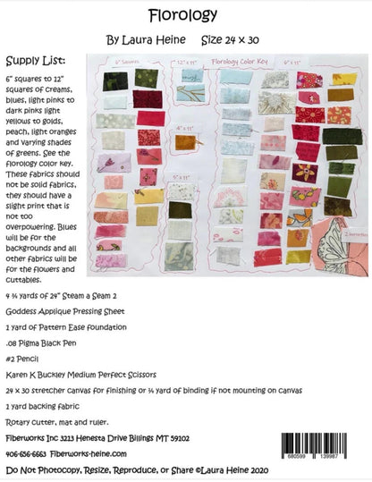Fiberworks Laura Heine Florology Wall Pattern Finished Size: 24"x30"
