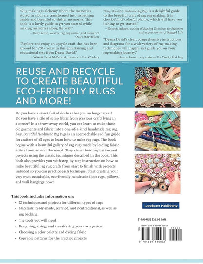 Deana David's Easy, Beautiful Handmade Rag Rugs Pattern Book - 12 Patterns Per Book (Softcover)