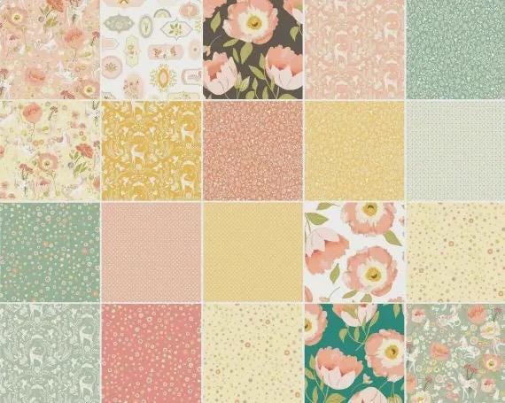 Poppie Cotton Unicorn Dreams Fabric Collection 42 pc 5" Stacker Authentic Premium 100% Cotton Quilt Shop Quality Fabrics