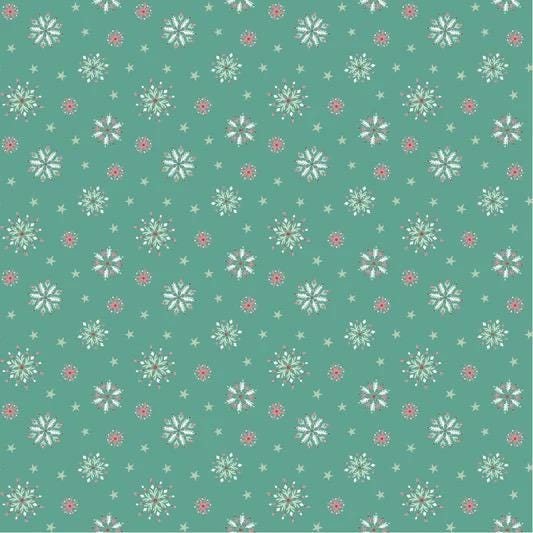 Poppie Cotton Frost & Flurry Fabric Collection Flurry Flakes on Mint Authentic Premium 100% Cotton Fabrics