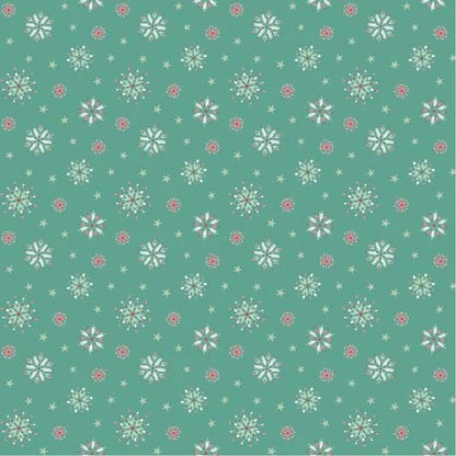 Poppie Cotton Frost & Flurry Fabric Collection Flurry Flakes on Mint Authentic Premium 100% Cotton Fabrics