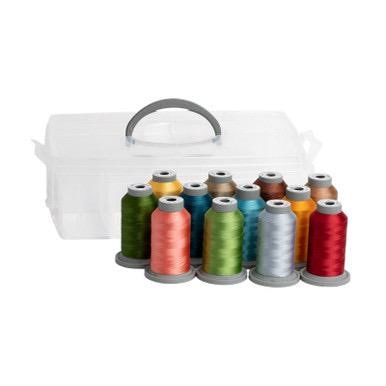 Glide Kimberbell Sippin on Sunshine 12 Mini Spool Thread Collection 40WT (Mini Spool 1100YDS) Authentic Premium 100% Polyester Thread