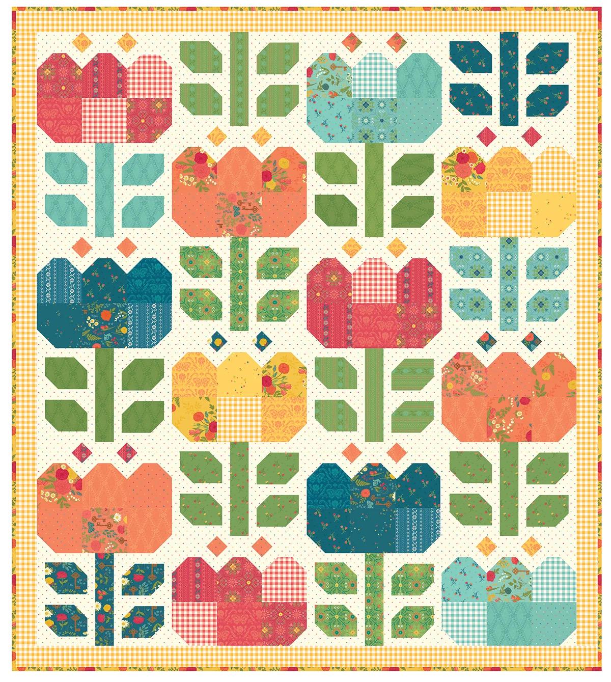 Anka's Treasures Tulip Festival Quilt Pattern ANK362 - 5 Size Variations Per Pattern