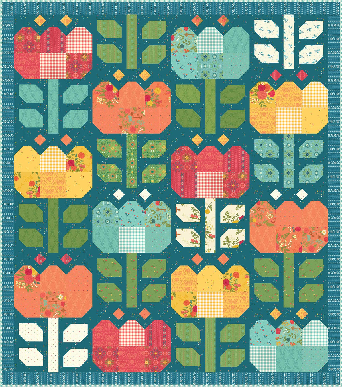 Anka's Treasures Tulip Festival Quilt Pattern ANK362 - 5 Size Variations Per Pattern