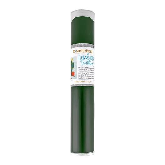 RETIRED!! Kimberbell Kimberbellishments 8"x24" Faux Embroidery Leather Sheet - Forest Green