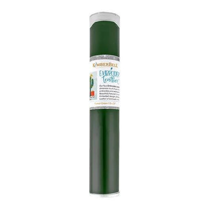 RETIRED!! Kimberbell Kimberbellishments 8"x24" Faux Embroidery Leather Sheet - Forest Green