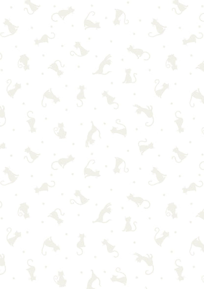 Lewis & Irene Tiny Tonals Fabric Collection Cats White on White TT6.1 Authentic Premium 100% Cotton Fabrics