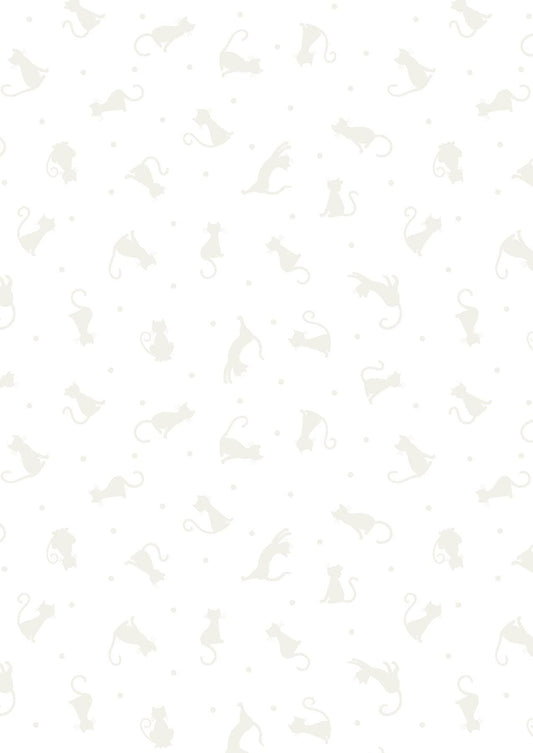 Lewis & Irene Tiny Tonals Fabric Collection Cats White on White TT6.1 Authentic Premium 100% Cotton Fabrics
