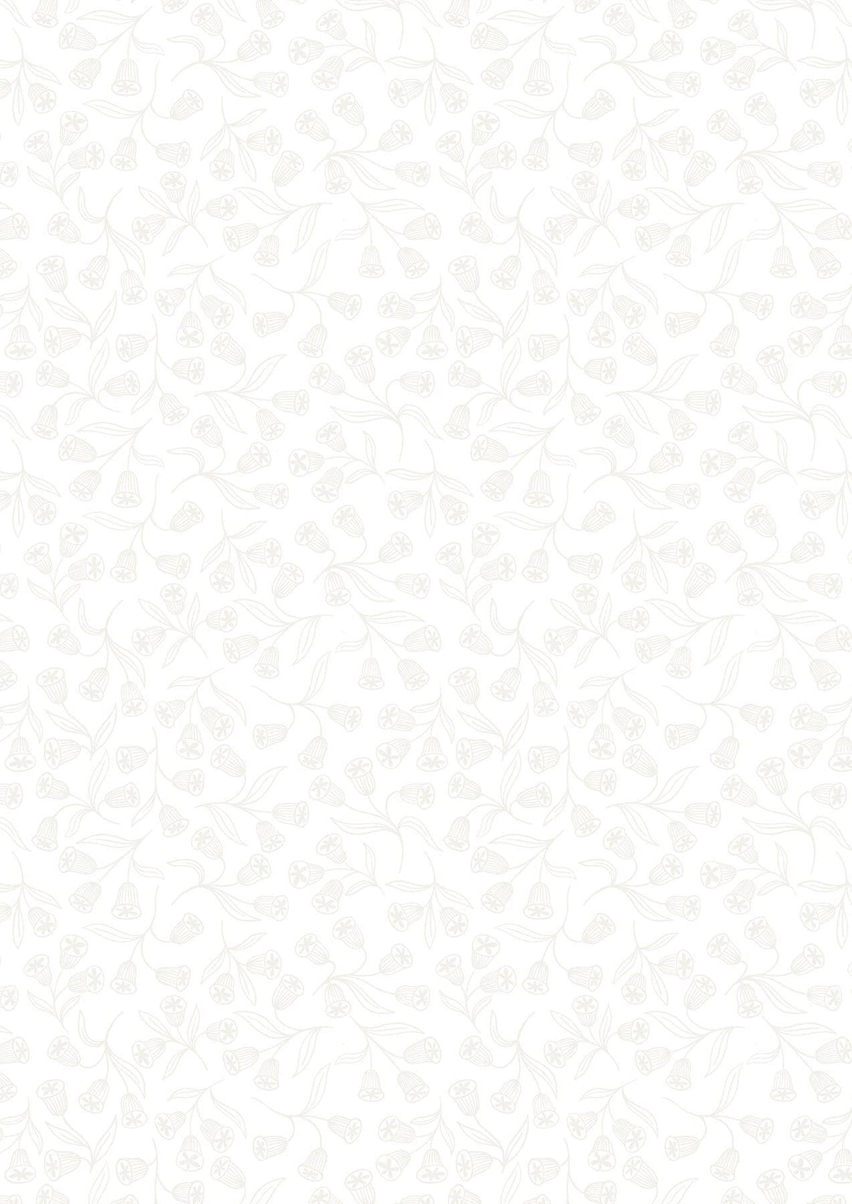 Lewis & Irene Tiny Tonals Fabric Collection Bell Flowers White on White TT7.1 Authentic Premium 100% Cotton Fabrics