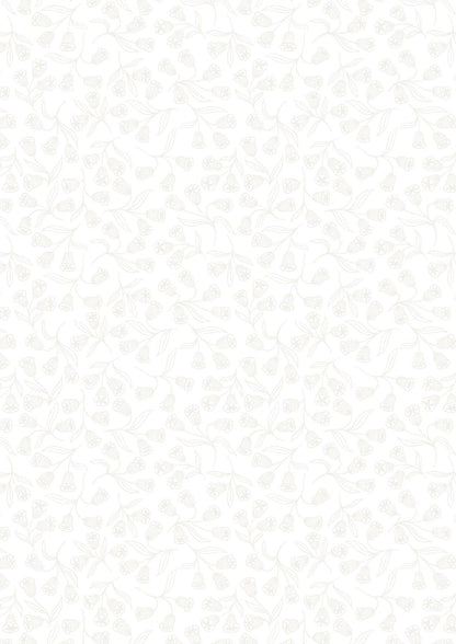 Lewis & Irene Tiny Tonals Fabric Collection Bell Flowers White on White TT7.1 Authentic Premium 100% Cotton Fabrics