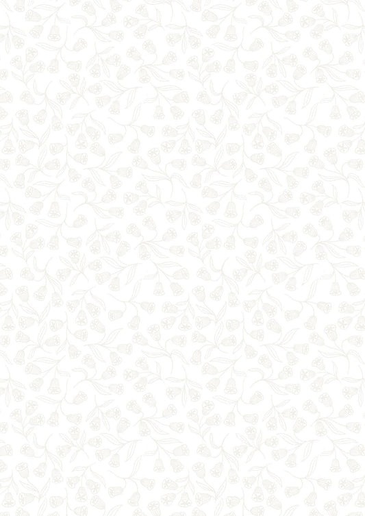 Lewis & Irene Tiny Tonals Fabric Collection Bell Flowers White on White TT7.1 Authentic Premium 100% Cotton Fabrics