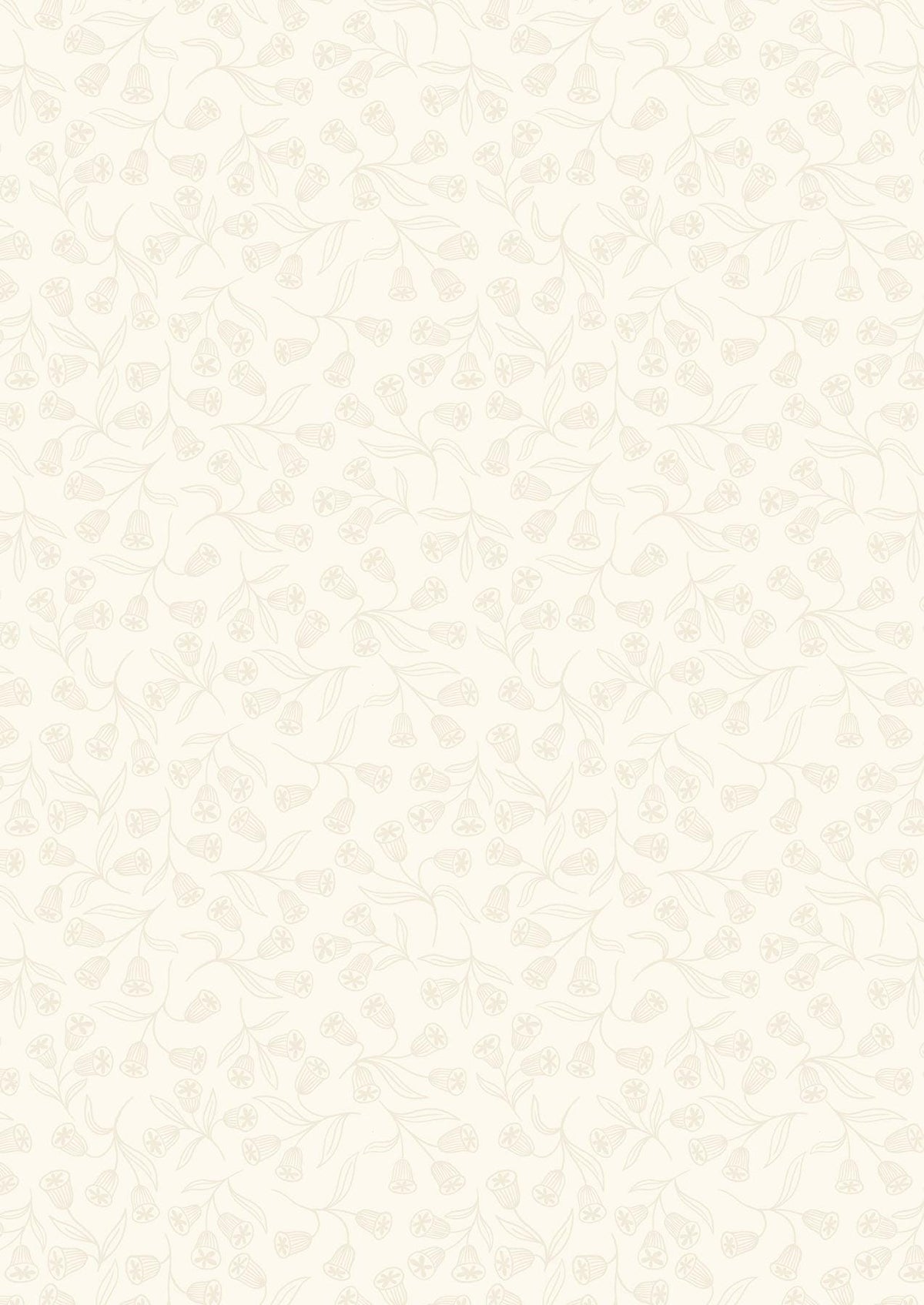 Lewis & Irene Tiny Tonals Fabric Collection Bell Flowers Dark Cream on Cream TT7.2 Authentic Premium 100% Cotton Fabrics