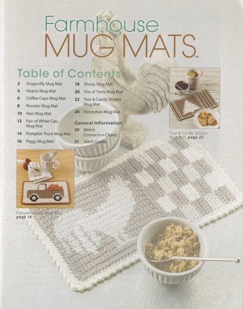 Annie's Crochet Farmhouse Mug Mats - 12 Projects Per Pattern Book