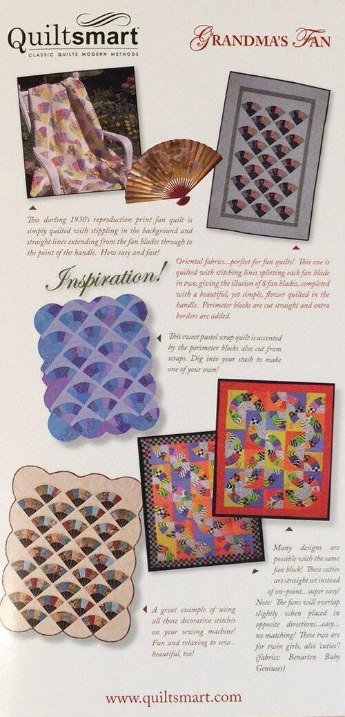 Quiltsmart Grandma's Fan Quilt Printed Interfacing Pack - 3 Size Variations Per Pattern