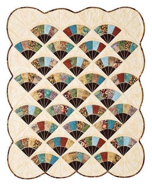 Quiltsmart Grandma's Fan Quilt Printed Interfacing Pack - 3 Size Variations Per Pattern
