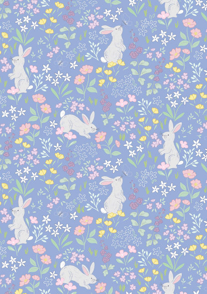 Lewis & Irene Dear Spring Fabric Collection Chasing Tails on Dusky Mid Blue CC66.2 Authentic Premium 100% Cotton Quilt Shop Quality Fabrics