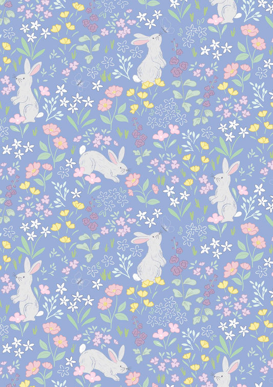 Lewis & Irene Dear Spring Fabric Collection Chasing Tails on Dusky Mid Blue CC66.2 Authentic Premium 100% Cotton Quilt Shop Quality Fabrics