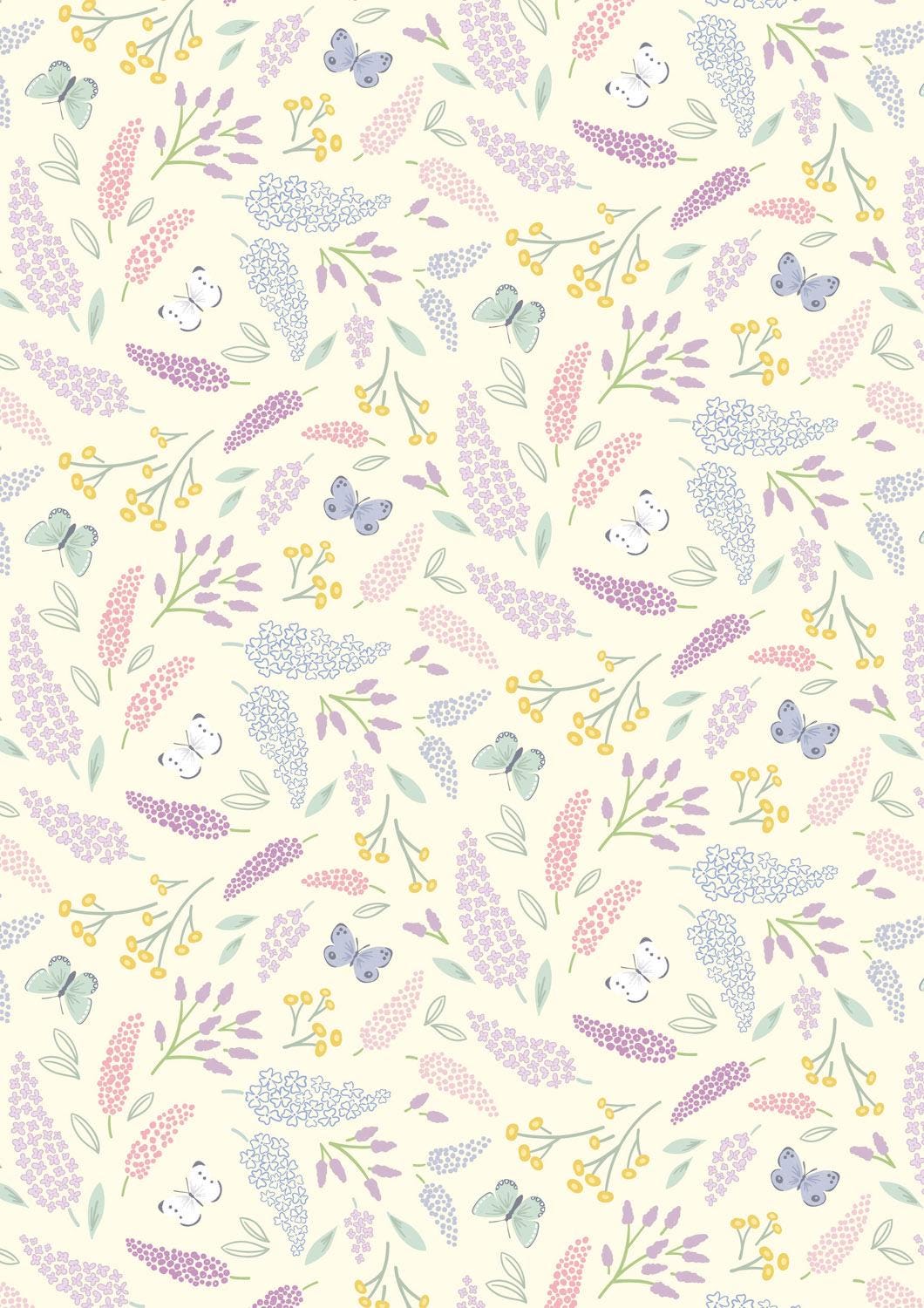 Lewis & Irene Dear Spring Fabric Collection Spring Symphony on Dark Cream CC67.1 Authentic Premium 100% Cotton Quilt Shop Quality Fabrics