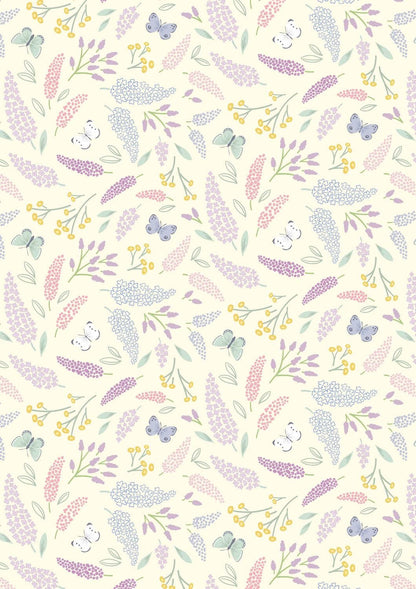 Lewis & Irene Dear Spring Fabric Collection Spring Symphony on Dark Cream CC67.1 Authentic Premium 100% Cotton Quilt Shop Quality Fabrics