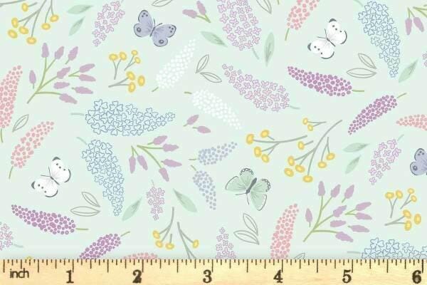 Lewis & Irene Dear Spring Fabric Collection Spring Symphony on Pale Turquoise CC67.2 Authentic Premium 100% Cotton Quilt Shop Quality Fabric