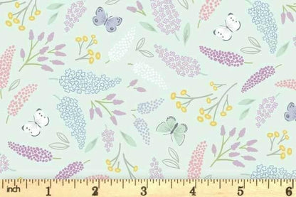 Lewis & Irene Dear Spring Fabric Collection Spring Symphony on Pale Turquoise CC67.2 Authentic Premium 100% Cotton Quilt Shop Quality Fabric