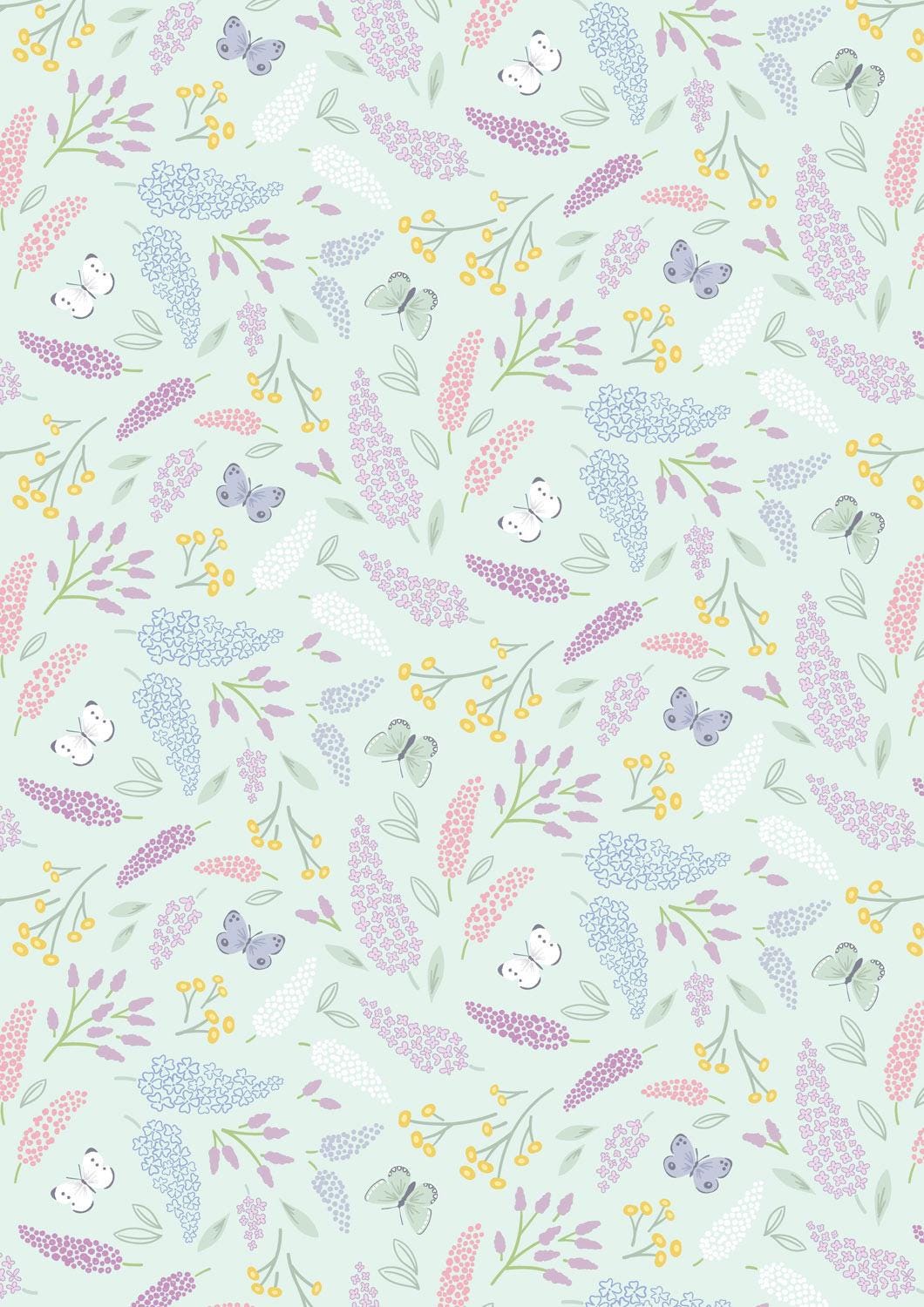 Lewis & Irene Dear Spring Fabric Collection Spring Symphony on Pale Turquoise CC67.2 Authentic Premium 100% Cotton Quilt Shop Quality Fabric