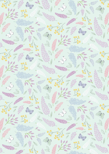 Lewis & Irene Dear Spring Fabric Collection Spring Symphony on Pale Turquoise CC67.2 Authentic Premium 100% Cotton Quilt Shop Quality Fabric
