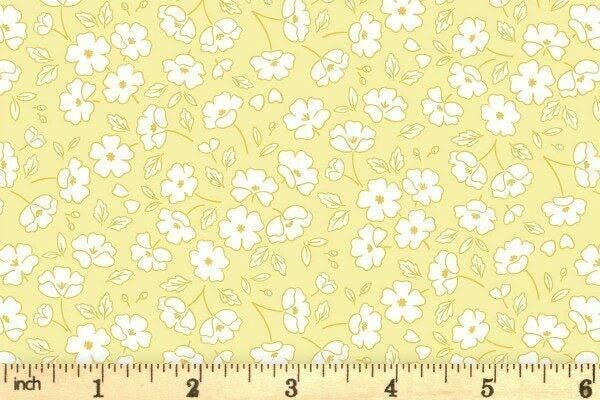 Lewis & Irene Dear Spring Fabric Collection Blossom By Blossom on Light Yellow CC69.2 Authentic Premium 100% Cotton Fabrics