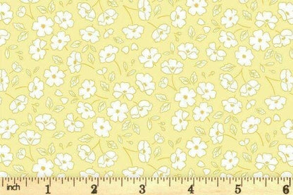 Lewis & Irene Dear Spring Fabric Collection Blossom By Blossom on Light Yellow CC69.2 Authentic Premium 100% Cotton Fabrics
