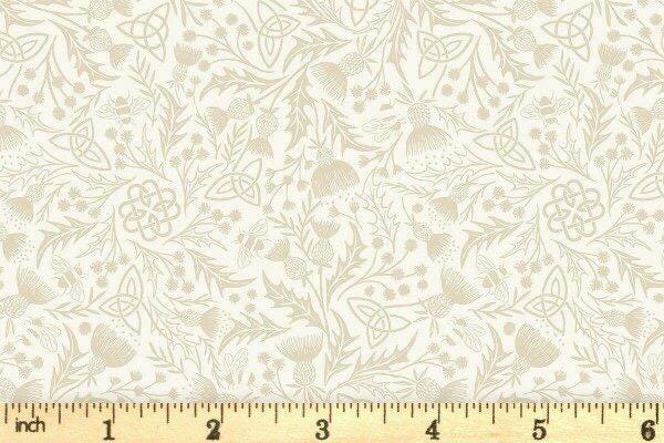 Lewis & Irene A Celtic Summer Fabric Collection Celtic Thistle Cream on Cream 990A Authentic Premium 100% Cotton Fabrics