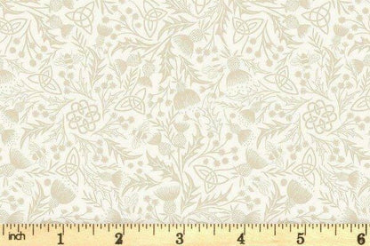 Lewis & Irene A Celtic Summer Fabric Collection Celtic Thistle Cream on Cream 990A Authentic Premium 100% Cotton Fabrics