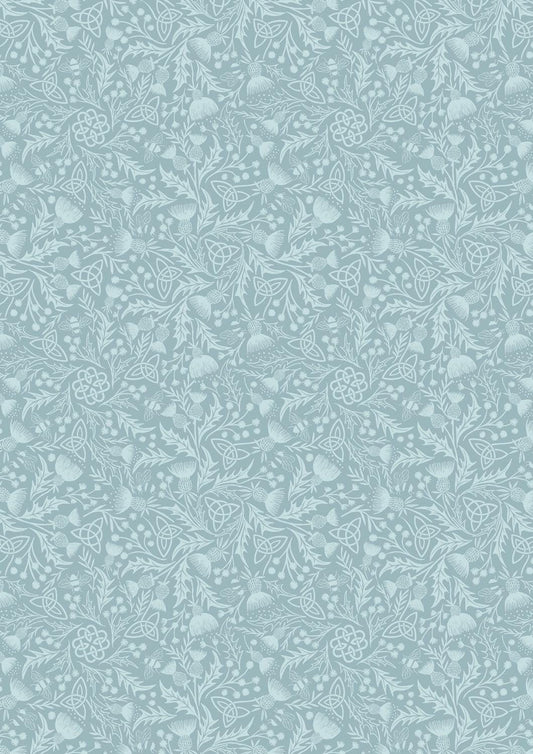 Lewis & Irene A Celtic Summer Fabric Collection Celtic Thistle Duck Egg 990B Authentic Premium 100% Cotton Fabrics