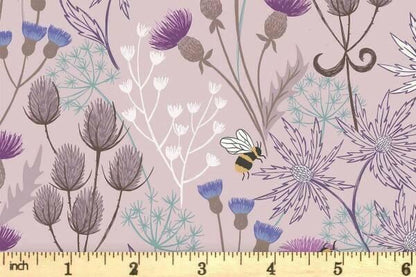 Lewis & Irene A Celtic Summer Fabric Collection Celtic Floral on Light Heather 991C Authentic Premium 100% Cotton Fabrics
