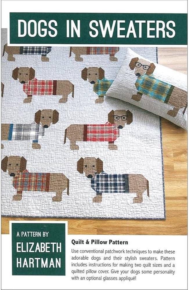 Elizabeth Hartman Dogs in Sweaters Pattern - 3 Size Variations Per Pattern