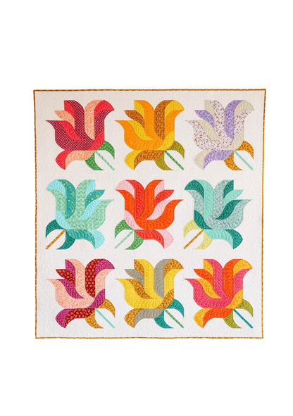 Sew Kind of Wonderful Rose Garden Quilt Pattern (SKW Rulers Sold Separately) Finished Size: 58"x63"