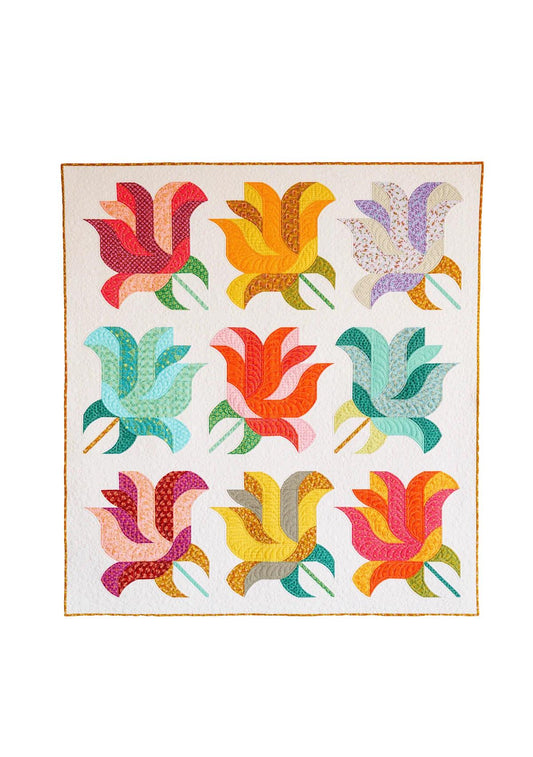 Sew Kind of Wonderful Rose Garden Quilt Pattern (SKW Rulers Sold Separately) Finished Size: 58"x63"