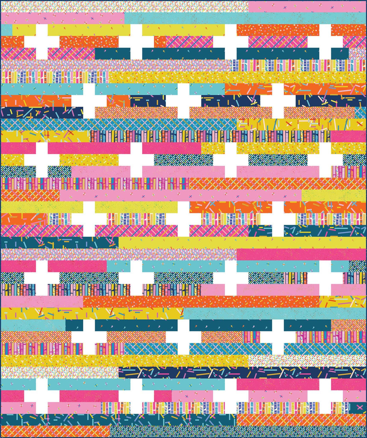 Modernly Morgan Jelly Plus Quilt Pattern Finished Size: 62"x74"