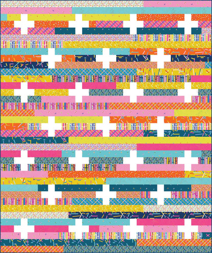 Modernly Morgan Jelly Plus Quilt Pattern Finished Size: 62"x74"