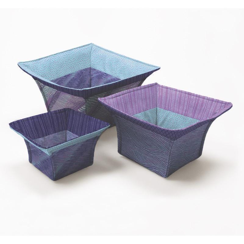 Around The Bobbin Flared Top Baskets Pattern - 3 Size Variations Per Pattern ATB142