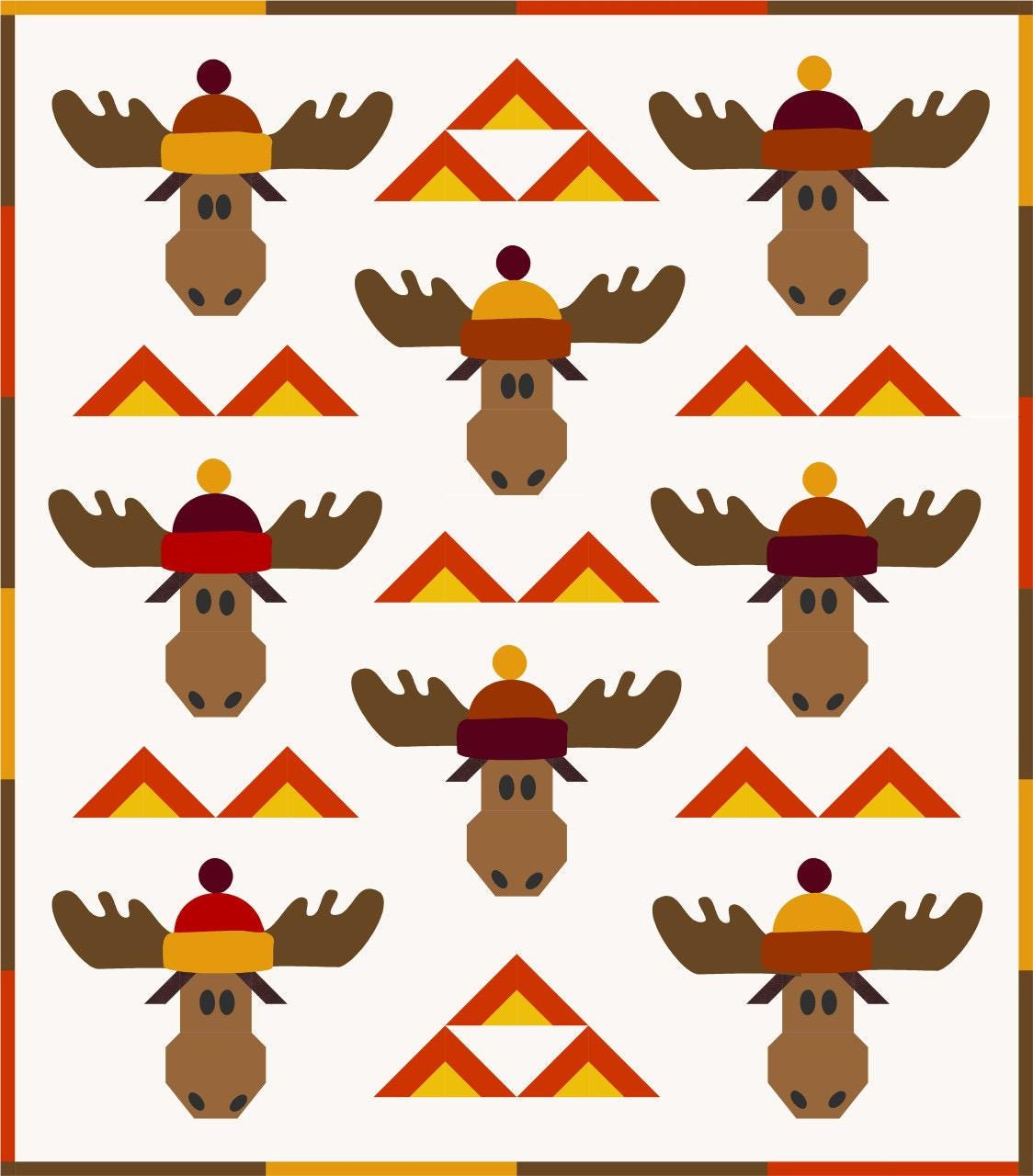 Cotton Street Commons Chocolate Moose Quilt Pattern Finished Size 70"x80"